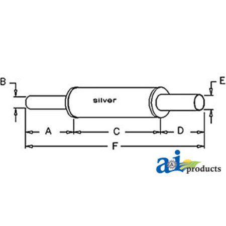 A & I PRODUCTS Muffler 31.5" x3.5" x3.5" A-70210081